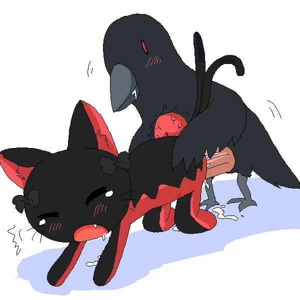 kaenbyou rin (cat)+reiuji utsuho (bird)+rin kaenbyou+utsuho reiuji