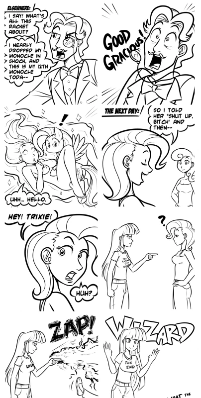 fluttershy (mlp)+trixie (mlp)