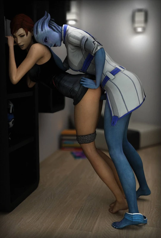 asari+commander shepard+femshep+liara t'soni