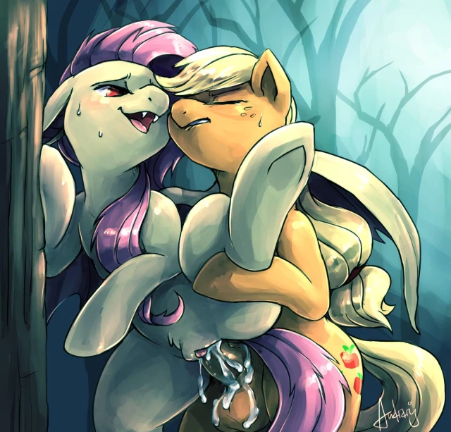 applejack (mlp)+flutterbat (mlp)+fluttershy (mlp)