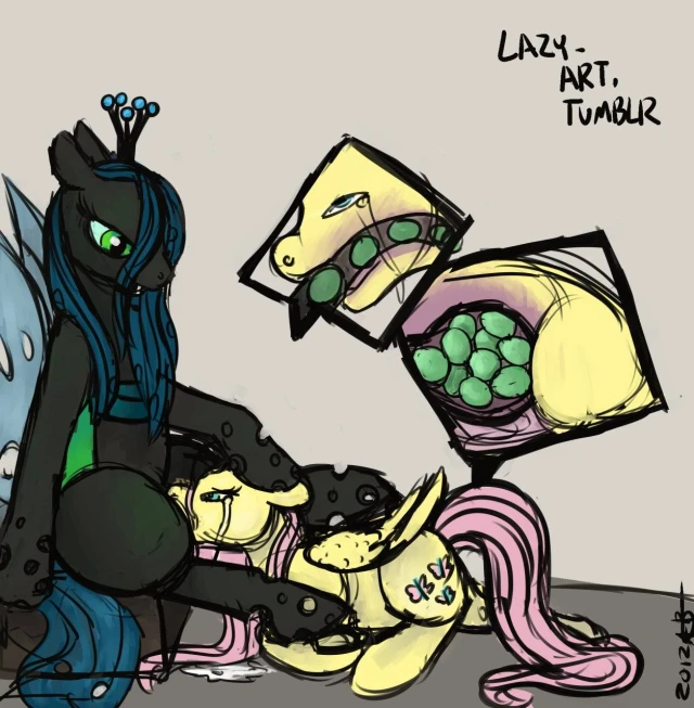 changeling+fluttershy (mlp)+queen chrysalis+queen chrysalis (mlp)