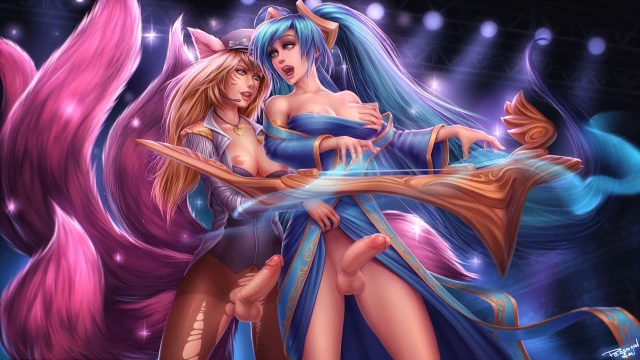 ahri+popstar ahri+sona