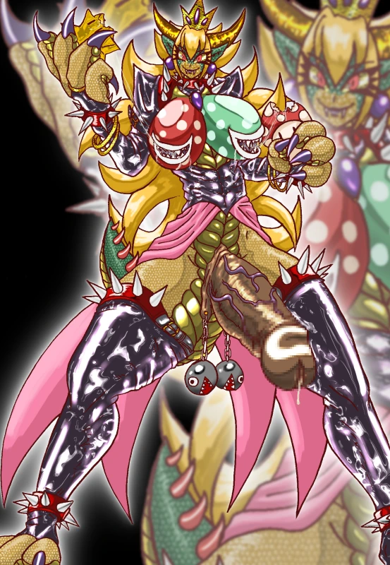 bowser+chain chomp+giga bowser+piranha plant+princess peach+starman