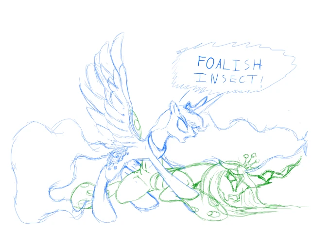 princess luna (mlp)+queen chrysalis