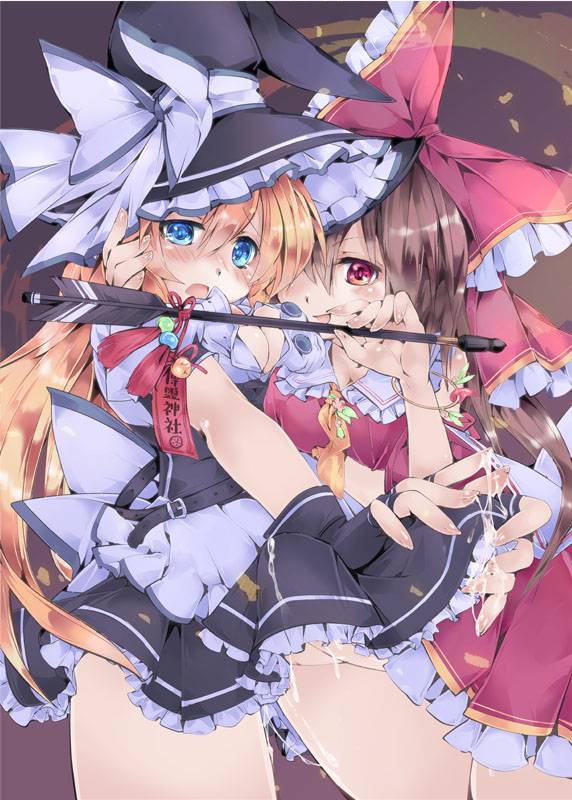 marisa kirisame+reimu hakurei