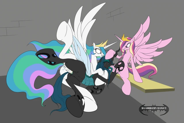 princess cadance (mlp)+princess celestia (mlp)+queen chrysalis (mlp)