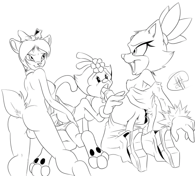blaze the cat+bonkers+dot warner+fawn deer